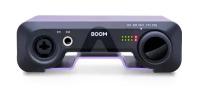 Apogee Boom интерфейс USB-C мобильный 4-канальный (2х2 аналог) с DSP для Windows, Mac и iPad Pro, 192 кГц. Входы: 1 TRS/XLR (микр/лин/инстр), 1 TRS (лин/инстр). Выходы: 2 TRS лин., выход на наушники TRS. Порт USB-C. Питание от шины USB