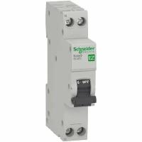 Дифференциальный автомат SCHNEIDER ELECTRIC EASY9 1П+Н 6A 30MA 4,5кА C АС, 18 мм