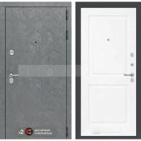 Входные двери: Дверь Лабиринт Бетон 11 - Белый софт металлическая (Сторона открывания: Правая, Размер короба - 880*2050мм)