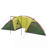палатка шатер 6-местная, 2 отдельных комнаты, (2 слоя) дуги стекловолокно, вес 9.9 кг. ART1002-6 (Зеленый)