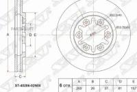 Диск тормозной (Перед) Nissan Atlas F 92-07 / Atlas H 91-07 / Cabstar 98-06 / Caravan 86-01 SAT ST-40206-02N00 | цена за 1 шт