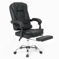 Кресло руководителя YS-800 черное, с подставкой для ног, семиточечный массаж