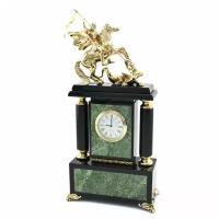 Часы каминные из жадеита и долерита «Георгий Победоносец»