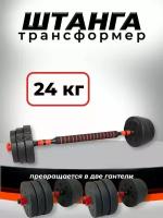 Штанга-трансформер BARFITS разборная 24кг (штанга 24кг или 2 гантели по 12кг)