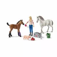 Набор игровой Schleich: Ветеринар в гостях у кобылицы и жеребёнка