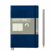Блокнот Leuchtturm Paperback, 61 лист, в линейку, синий неви, В6+