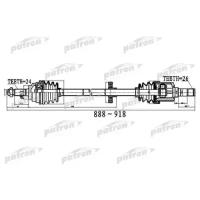 Полуось передний мост справа 24X888X52X26 KIA RIO [FD] 00 - Patron PDS0517