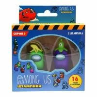 Игровой набор штампиков Among Us - 2 серия 2 шт в коробке с бананом и фиолетовый