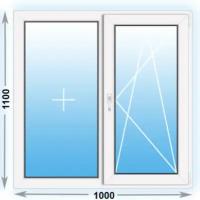 Пластиковое окно Veka WHS двухстворчатое 1000x1100 (ШxВ)
