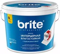 Краска интерьерная влагостойкая BRITE PROFESSIONAL белая база А ведро 9 л