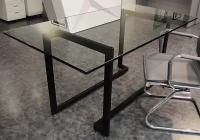 Стеклянный офисный стол 180 х 74 см для совещаний / переговоров / обедов