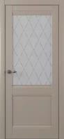 Межкомнатная дверь (дверное полотно) Albero Рим Винил / Серый / Стекло мателюкс 