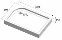 Душевой поддон 100x80 BelBagno Tray TRAY-BB-AH-100/80-15-W-R