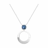 Серебряное колье Diamant online 187130 с кристаллом Swarovski, Серебро 925°, 45