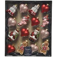 Kaemingk Набор стеклянных елочных игрушек Christmas Mood: Romantic 5-8 см, 16 шт 9125035