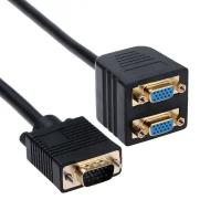 Разветвители Cablexpert Разветвитель VGA Cablexpert CC-VGAX2-20CM, 2 устройства, чёрный