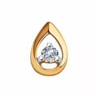 Золотая подвеска Diamant online 184470 с бриллиантом, Золото 585°