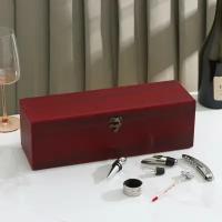 Доляна Набор для вина Доляна «Ла-Манш», 6 предметов: кейс для бутылки, каплеуловитель, кольцо, штопор, термометр, пробка