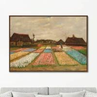 Репродукция картины на холсте Flower beds in Holland, 1883г. Размер картины: 75х105см