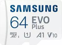 Карта памяти Samsung MicroSD EVO Plus 64Gb + адаптер