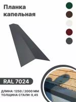 Капельная планка RAL-7024 1250мм 4 шт в упаковке