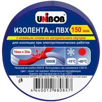 Изолента Unibob 19мм*20м, 150мкм, синяя, инд. упаковка