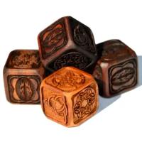 Celtic Dice Игральные кубики (кости), 16мм., 2 шт., из экзотического дерева с уникальным дизайном