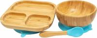 Bamboo Plates Набор детской посуды для прикорма (голубой)
