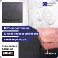 Кварцвиниловая плитка SPC Виниловый ламинат ПВХ VINILAM CERAMO XXL STONE 2,5 мм 61607 Сланцевый Черный 950 x 480 x 2,5 мм 43 класс