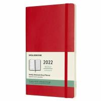 Еженедельник Moleskine Classic Wknt Large Soft, датир.12мес, 144 стр., красный