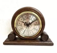 Часы настольные деревянные кварцевые смич БМ36 часы корпус массив дуба размер 25х18х60см