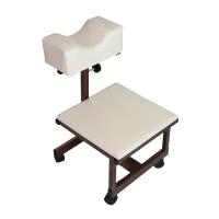 Подставка для педикюра (для педикюрного кресла) с полкой - Педикюрная подставка для ног с полкой с регулировкой высоты, бежевая, узкая