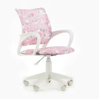 Кресло детское Бюрократ BUROKIDS 1 W-UNICORN розовый, белый пластик 9894231