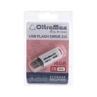 Флешки Без бренда Флешка OltraMax 230, 16 Гб, USB2.0, чт до 15 Мб/с, зап до 8 Мб/с, белая