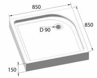 Душевой поддон 85x85 BelBagno Tray TRAY-BB-A-85-15-W