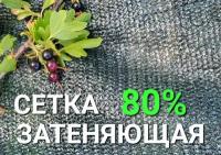 Солнцезащитная/затеняющая фасадная сетка 80%, 3х5м, для теплиц, навеса/ Очень плотная