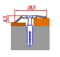 Порог-кант (30мм) алюминиевый Ясень