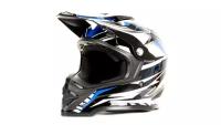 Шлем мото кроссовый HIZER B6197 #4 (S) black/blue/white