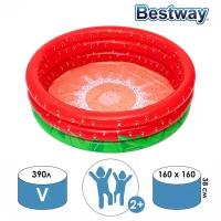 Детские бассейны Bestway Бассейн надувной Sweet Strawberry, 160 x 160 х 38 см, 51145 Bestway