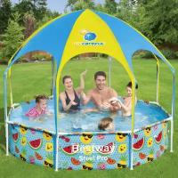 Bestway Каркасный бассейн 56432 Bestway Splash-in-Shade 244*51 см с навесом и разбрызгивателем 56432