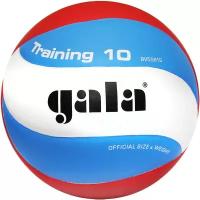 GALA Мяч волейбольный GALA Training 10 р. 5, синт. кожа ПУ, клееный, бут. кам, бел-гол-красн