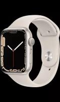 Apple Умные часы Apple Watch Series 7, 45 мм, Sport band, сияющая звезда (MKN63)