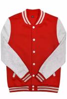 Куртка бомбер / Street Style / Varsity Classic Jacket V 2 / красный с светло-серыми рукавами / (XL)