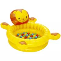 Bestway Игровой бассейн Львёнок с надувным дном и шариками 111*98*62 см 52261