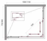 Душевой уголок BelBagno Unique 115x90 UNIQUE-AH-2-100/115-75/90-P-Cr стекло рифленое, профиль хром, без поддона