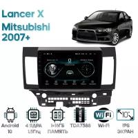 Штатная магнитола Wide Media Mitsubishi Lancer X 2007+ / Android 9, 10 дюймов, WiFi, 1/32GB, 4 ядра