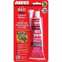 Герметик-прокладка ABRO OEM Red 999 Gasket Maker, силиконовый, термостойкий, красный, туба 85г, арт. 911-AB