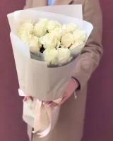 Букет белая роза, красивый букет цветов, шикарный, цветы премиум