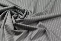 Ткань костюмно-плательная шерсть в полоску средне-серого цвета