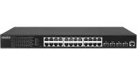 Коммутатор OSNOVO SW-24G4X-1L 24 х 10/100/1000 Base-T PoE, 4 х 10/100/1000 Base-T PoE, 4х10G SFP+ Uplink, PoE на порт до 30W, суммарно до 400W